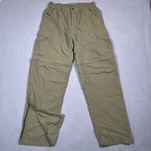 REI Sahara Convertible Cargo Pants Hiking Zip Off Legs Mens M 32L Olive Green